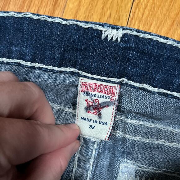 True Religion Billy Super T Thick Stitch Flap Pockets Y2K USA 32 Tag 34x32 - Picture 4 of 11